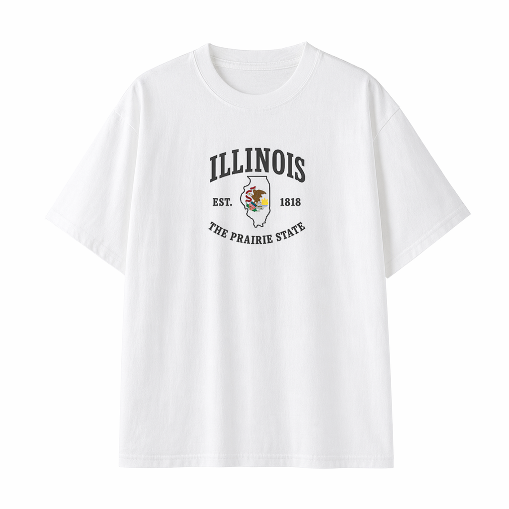 Collection 8 Illinois Essential Cotton T-Shirt - White front