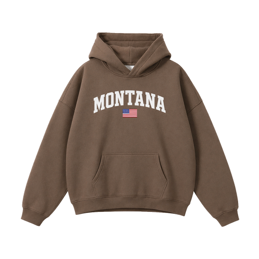 Collection 2 Montana Oversize Fleeced Hoodie - Brown front