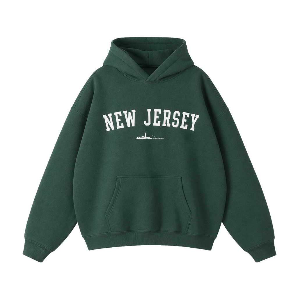 Collection 9 New Jersey Oversize Fleeced Hoodie - Eden Green front