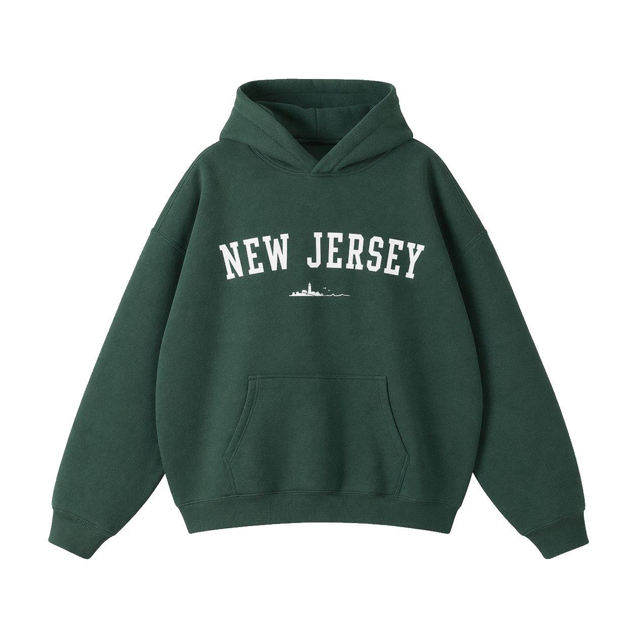Collection 9 New Jersey Oversize Fleeced Hoodie - Eden Green front