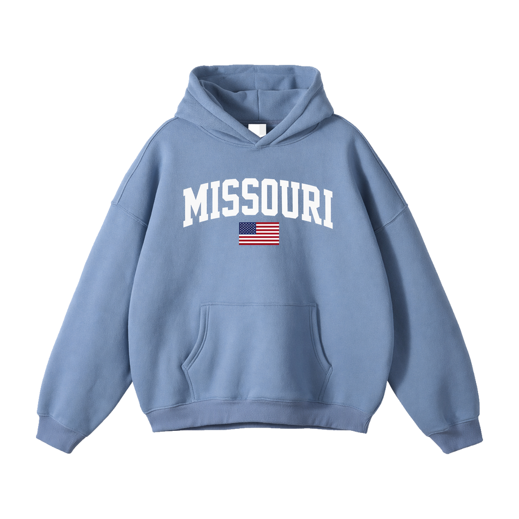 Collection 2 Missouri Oversize Fleeced Hoodie - Medium Blue front
