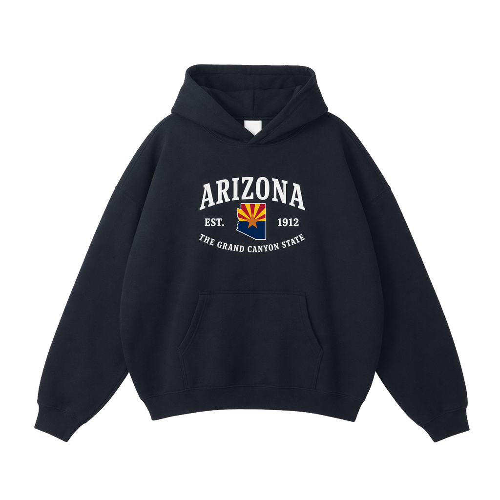 Collection 8 Arizona Oversize Fleeced Hoodie - Black front