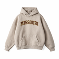 Collection 1 Missouri Oversize Fleeced Hoodie - Gray Apricot front