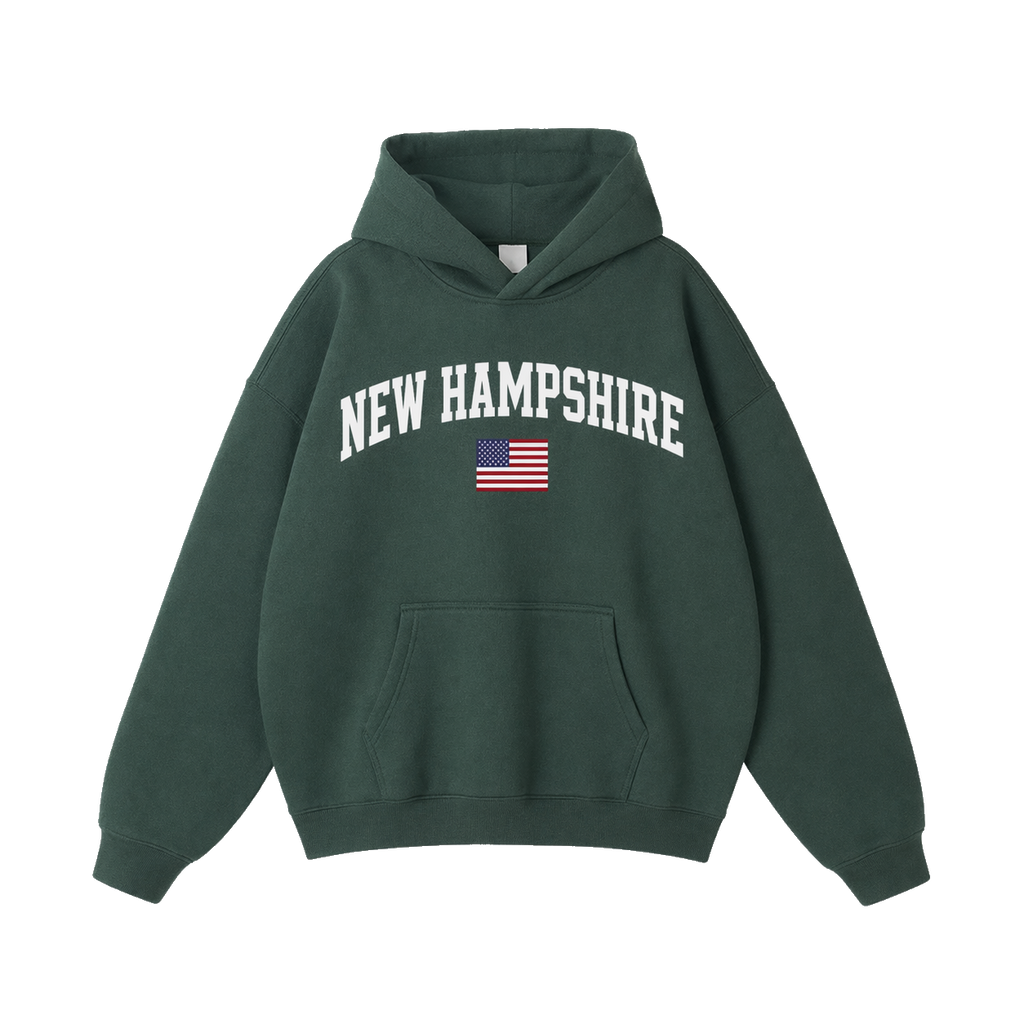 Collection 2 New Hampshire Oversize Fleeced Hoodie - Eden Green front