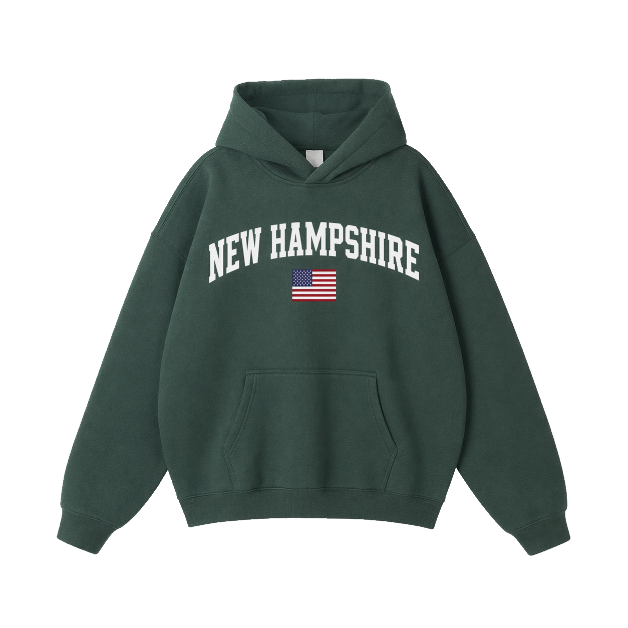 Collection 2 New Hampshire Oversize Fleeced Hoodie - Eden Green front
