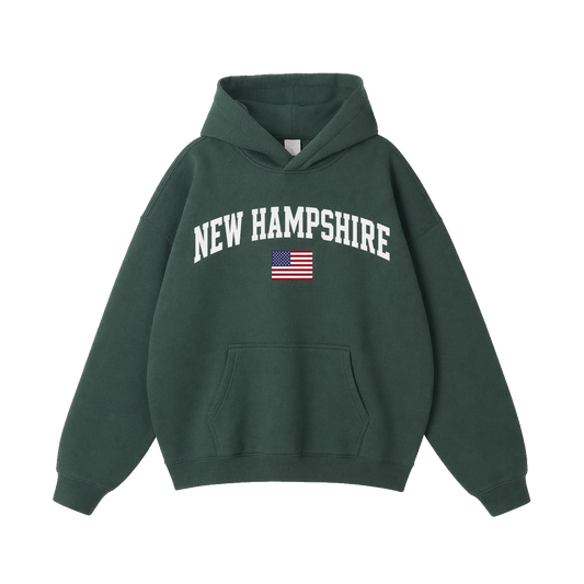 Collection 2 New Hampshire Oversize Fleeced Hoodie - Eden Green front