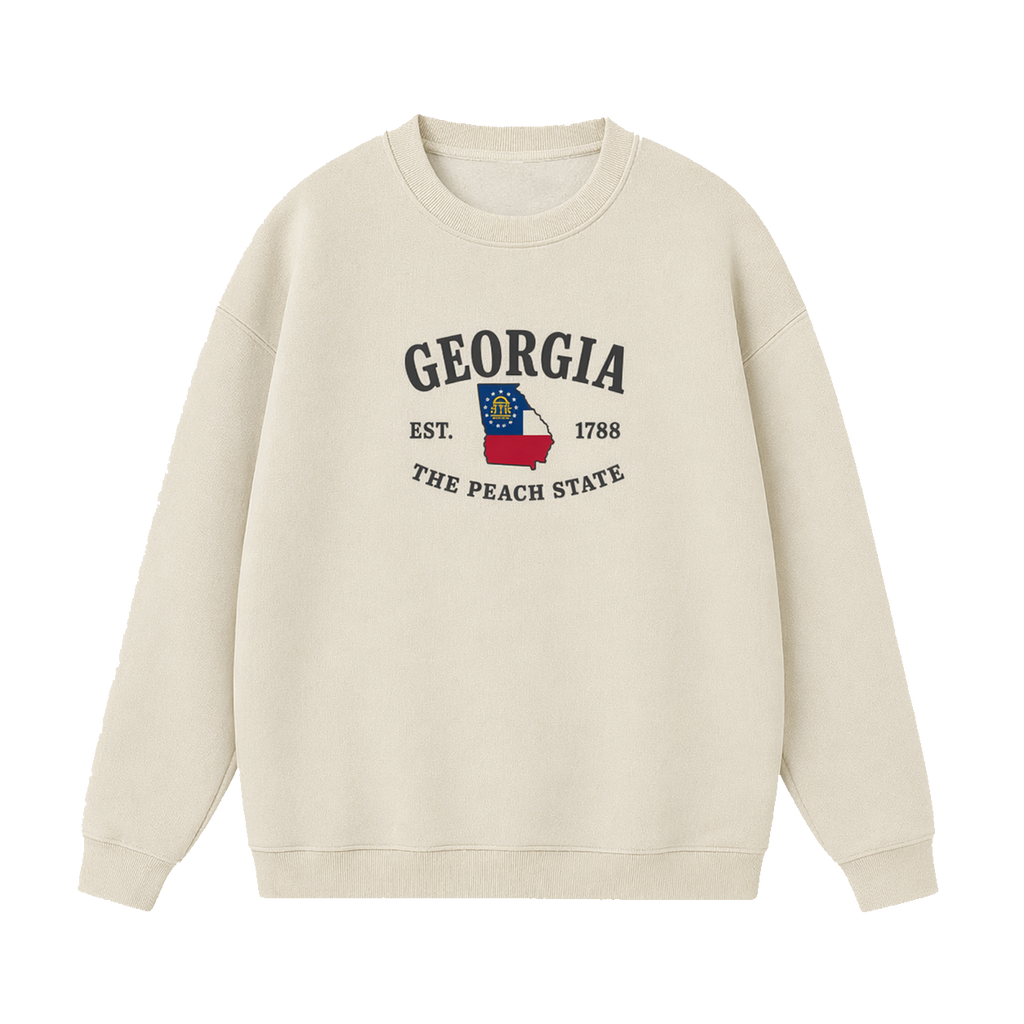 Collection 8 Georgia Essential Heavyweight Crewneck Sweatshirt - Cream front