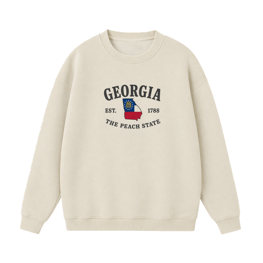 Collection 8 Georgia Essential Heavyweight Crewneck Sweatshirt - Cream front