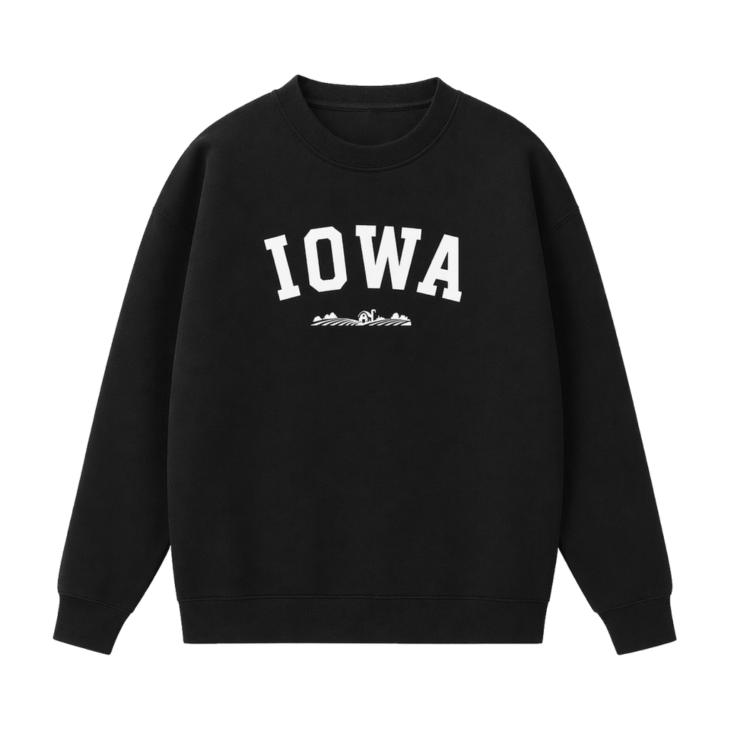 Collection 9 Iowa Essential Heavyweight Crewneck Sweatshirt - Black front