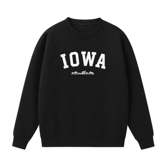 Collection 9 Iowa Essential Heavyweight Crewneck Sweatshirt - Black front