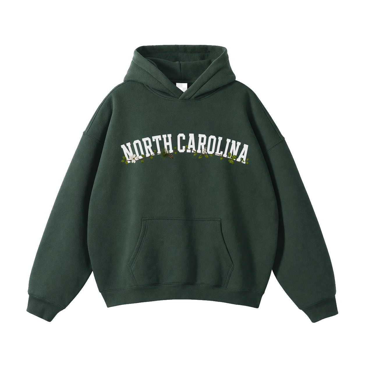 Collection 10 North Carolina Oversize Fleeced Hoodie - Eden Green front