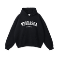 Collection 9 Nebraska Oversize Fleeced Hoodie - Black front