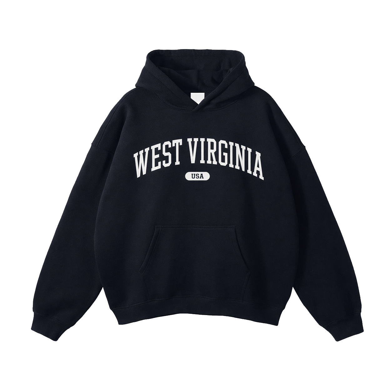 Collection 4 West Virginia Oversize Fleeced Hoodie - Black front