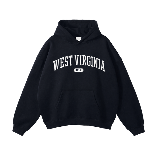 Collection 4 West Virginia Oversize Fleeced Hoodie - Black front