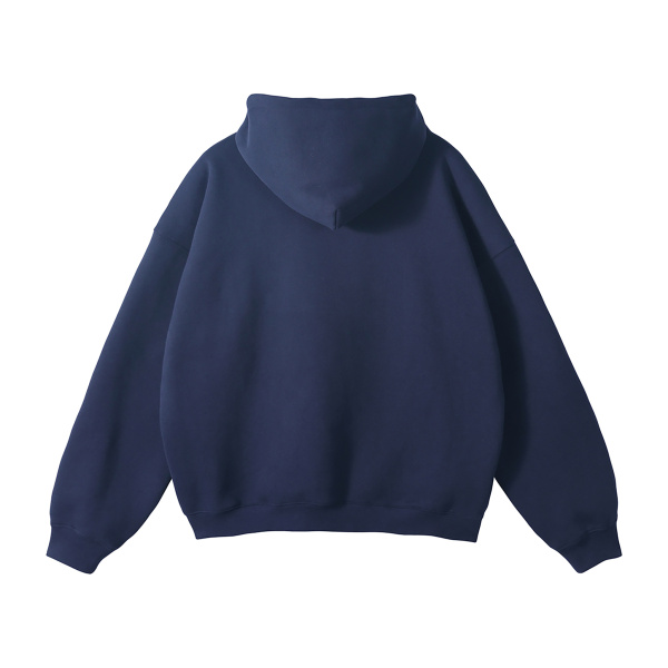 Collection 1 Delaware Oversize Fleeced Hoodie - Navy Blue behind
