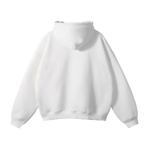 Collection 3 Maine Oversize Fleeced Hoodie - White behind
